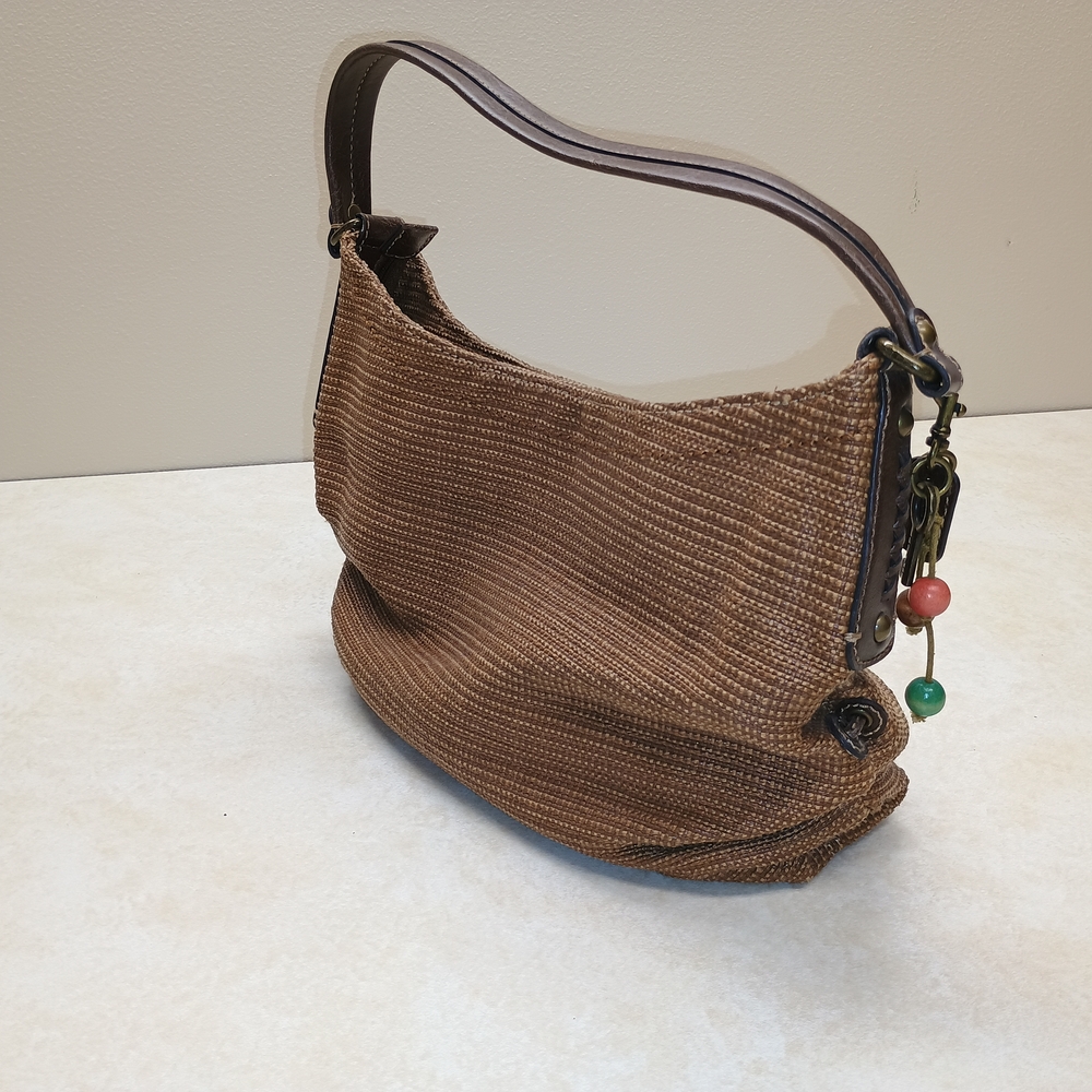 Fossil Brown Hobo Bag with Textured Design